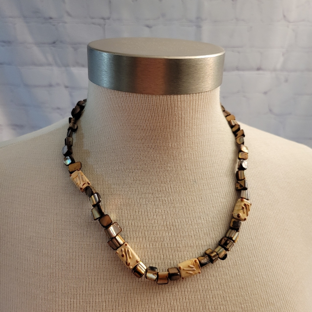 Hand Crafted M.O.P. Beaded Necklace